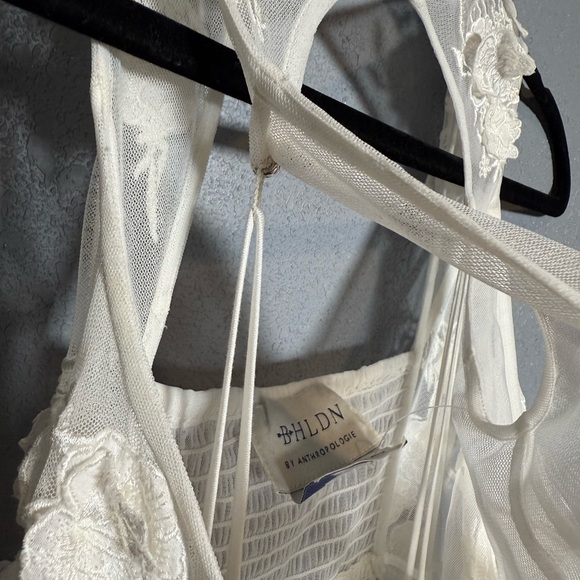 NWT‎ BHLDN Anthropologie Ivory Floral Lace Sheer Maxi Wedding Dress Open Back - Picture 17 of 17